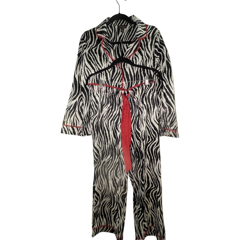 Maximalist Mob Wife Zebra Silky Satin Pajamas, slinky Sz Small  Loungewear Soft